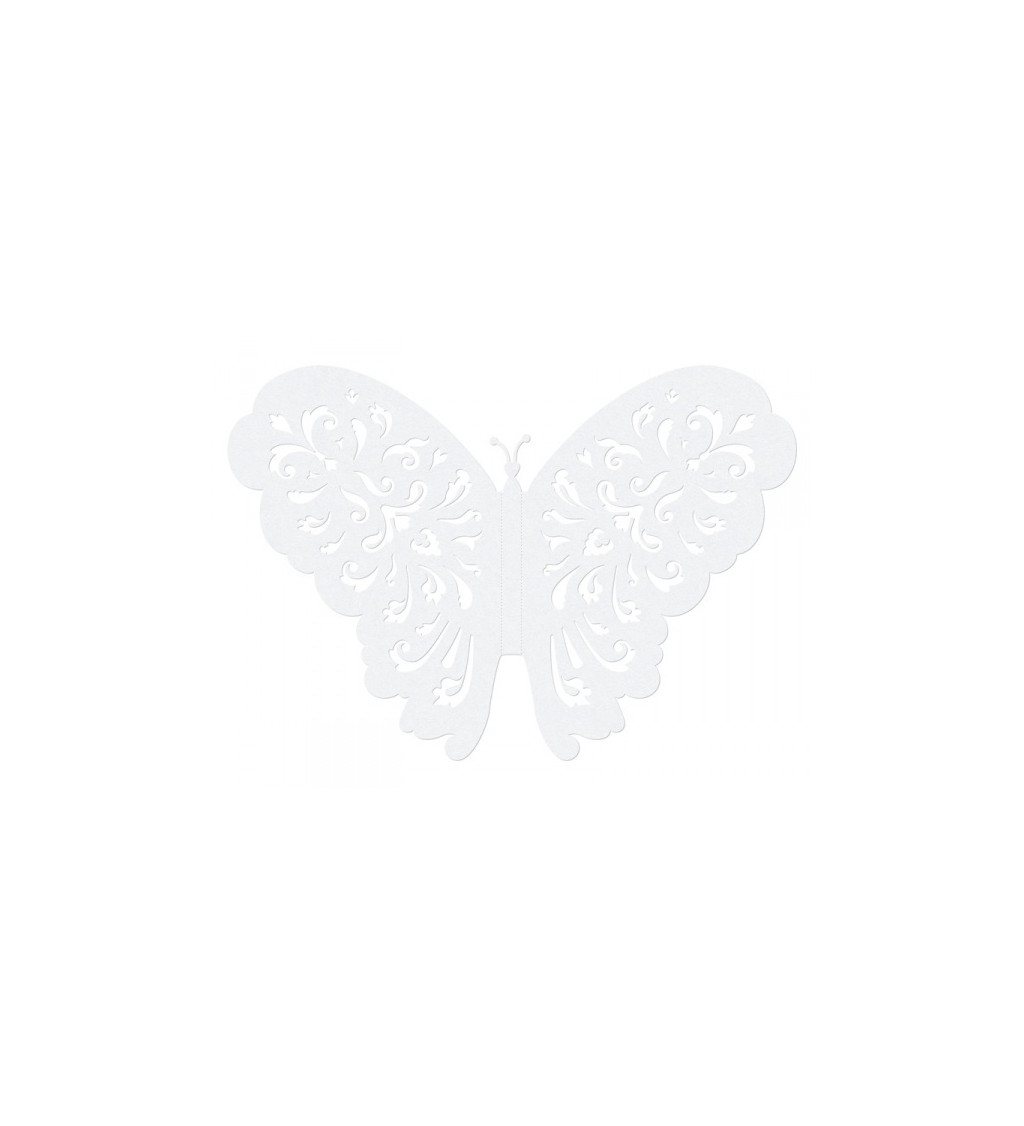 Bílí dekorativní motýlci