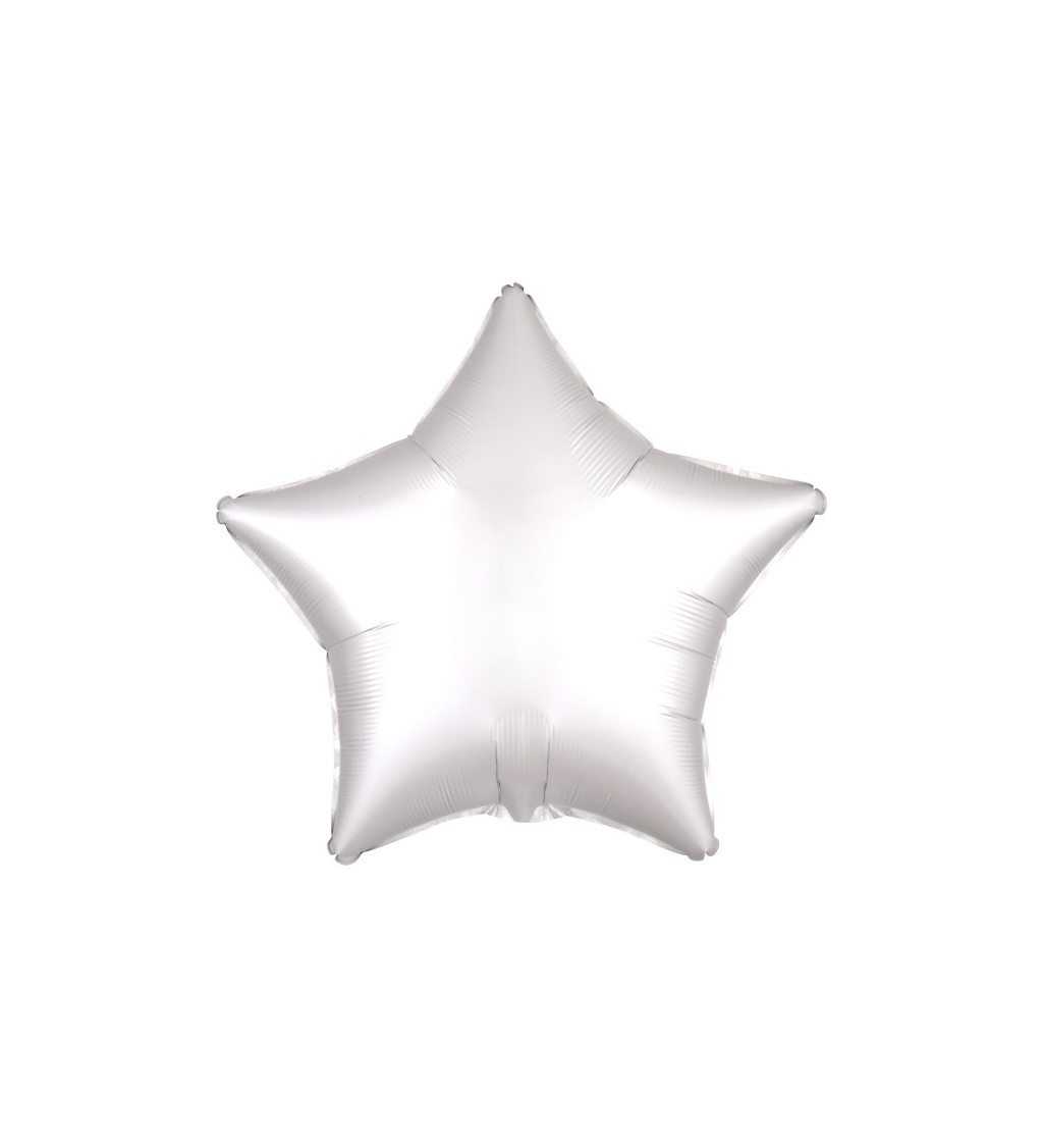 Fóliový balónek ve tvaru hvězdy - bílý