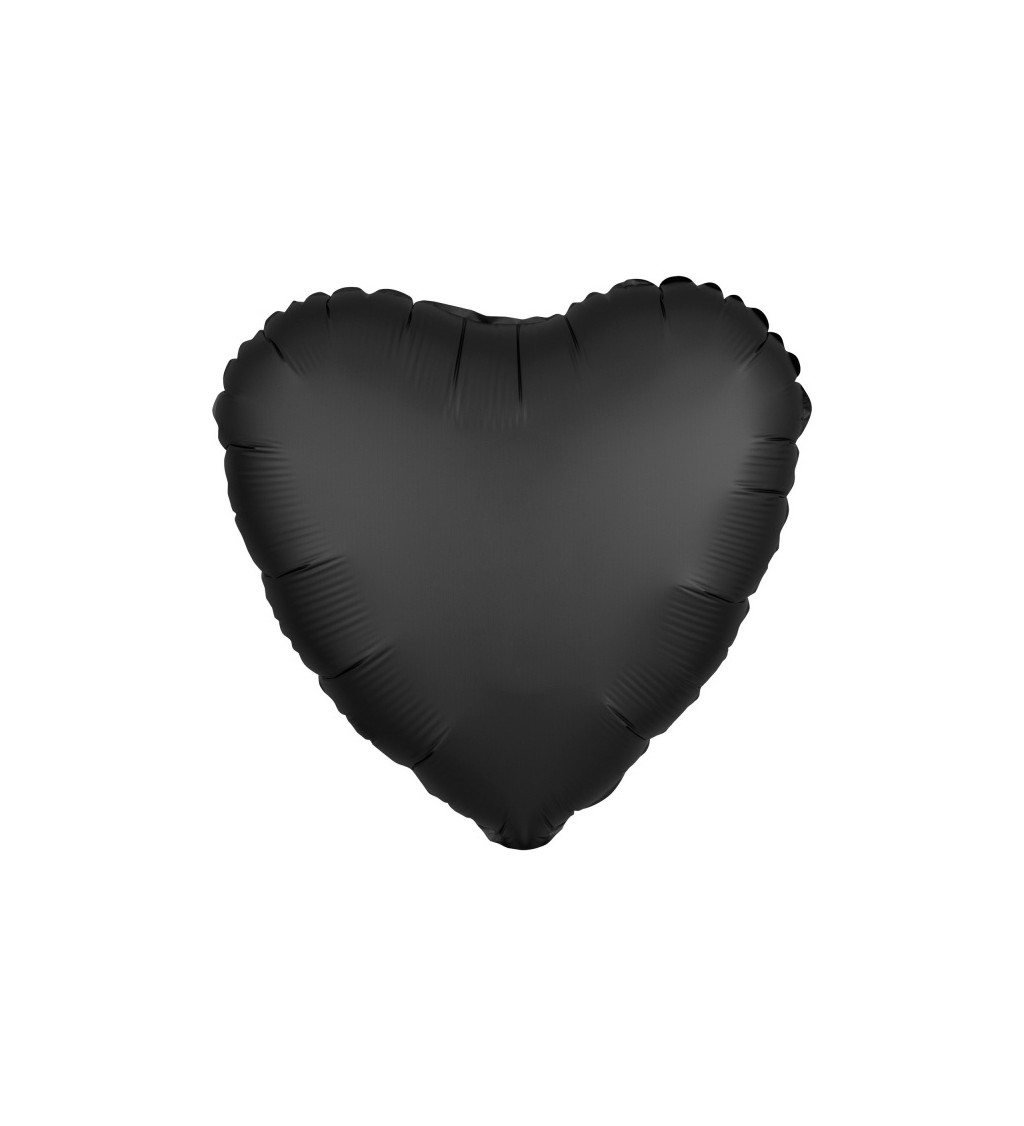 Fóliový balónek ve tvaru srdce - černý