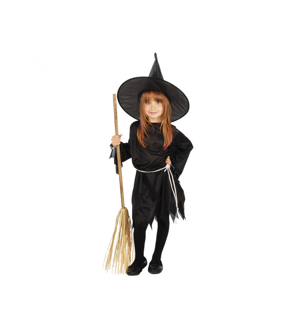 Dětský kostým Čarodějka - černá