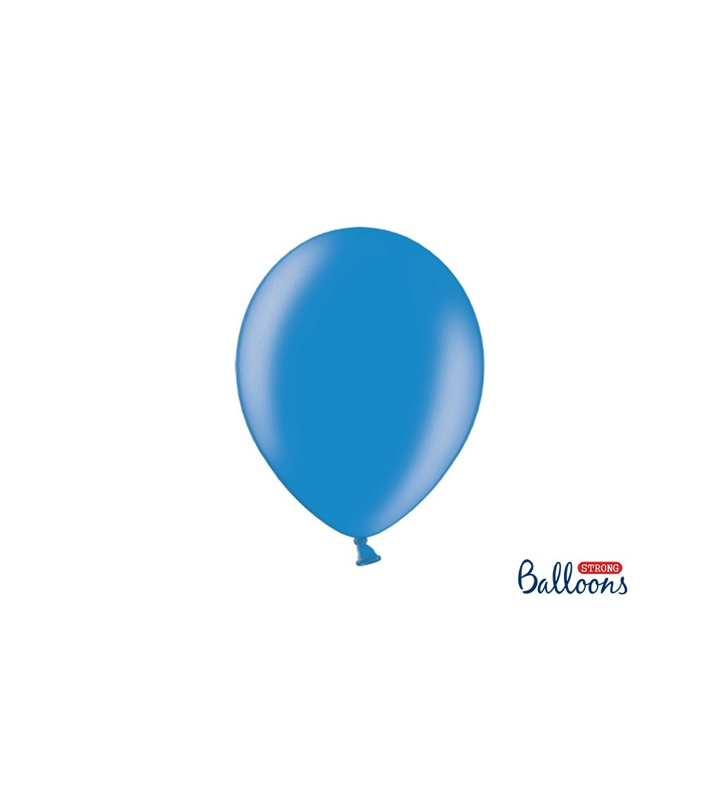 Modrý balónek metalický - modrý - 10 ks