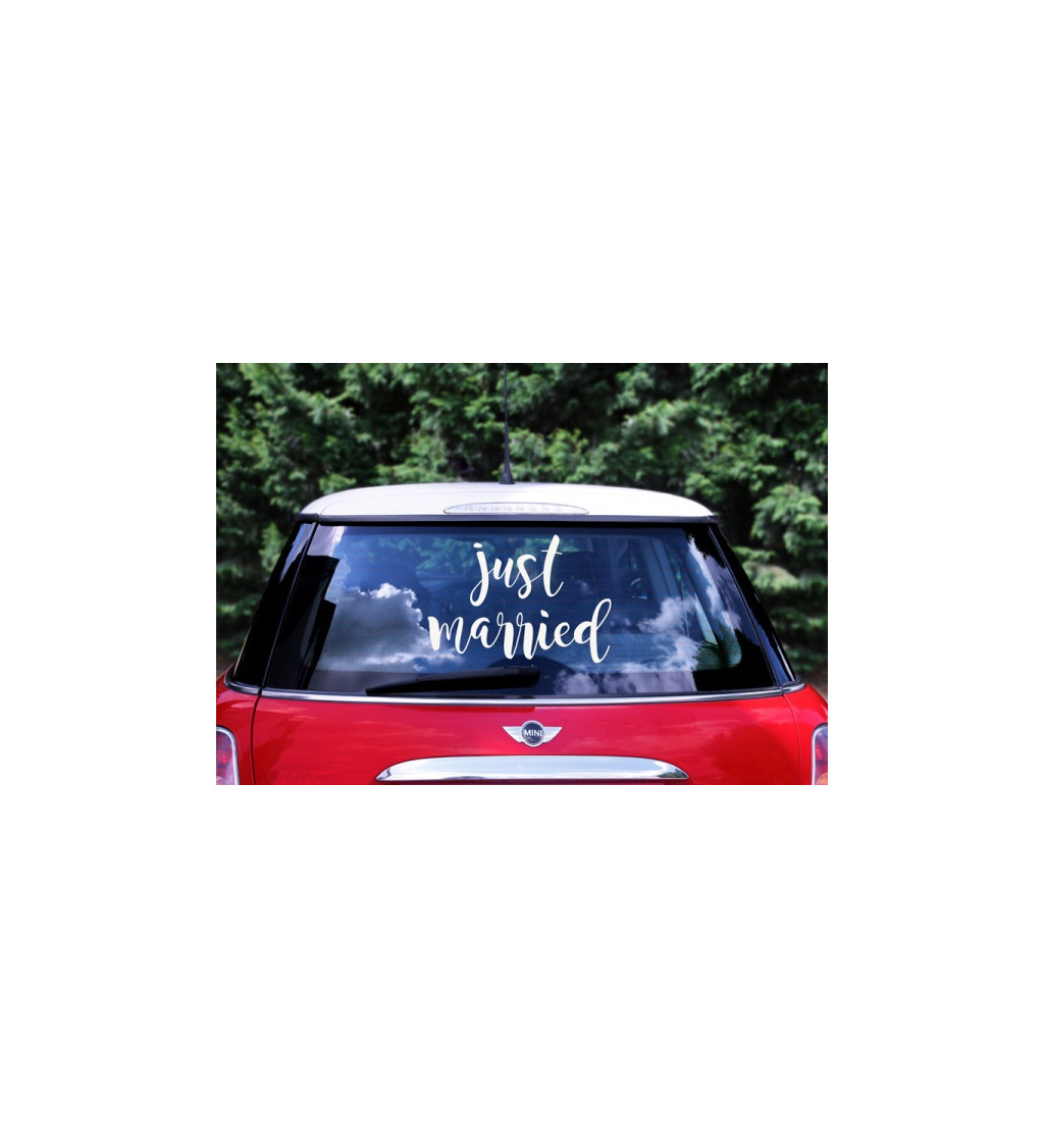 Nálepka na auto - Just married