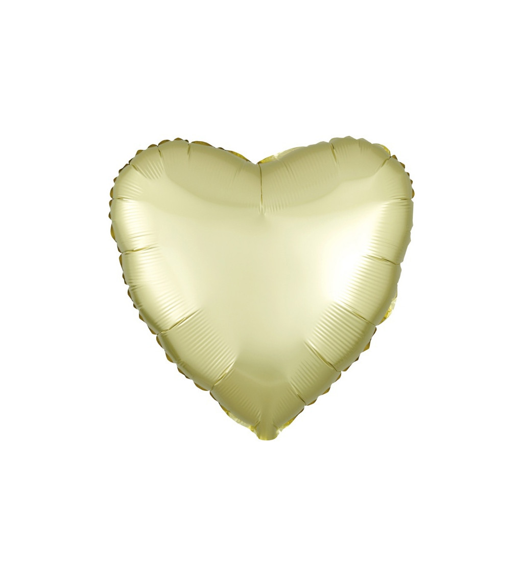 Fóliový balónek ve tvaru srdce - žlutý