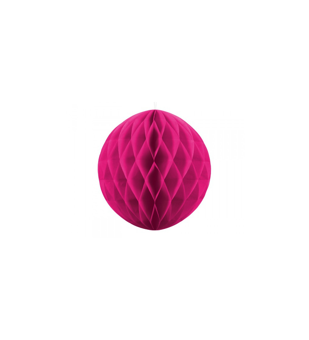 Tmavě růžová papírová koule - 40 cm