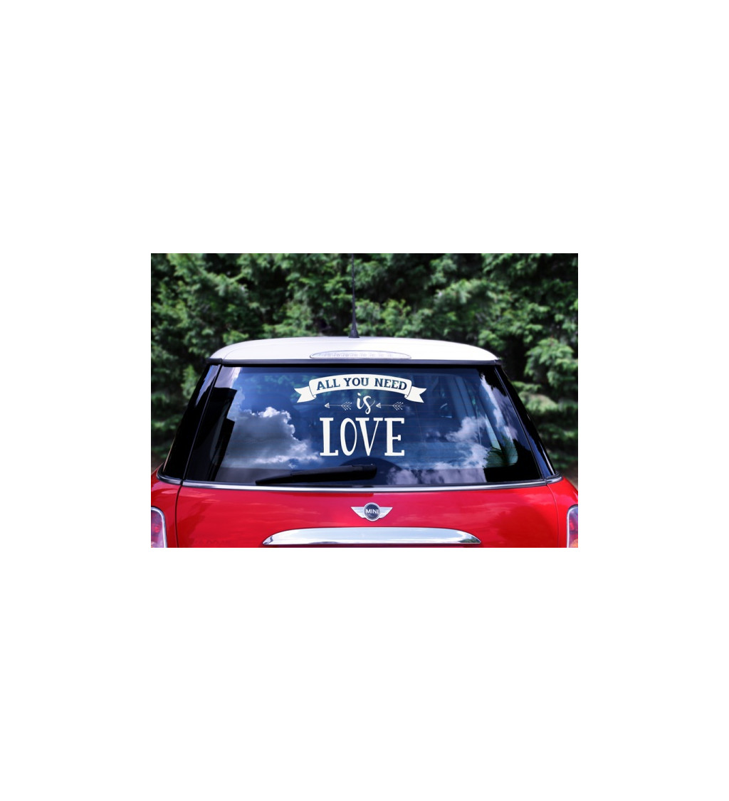 Nálepka na auto - All you need is love