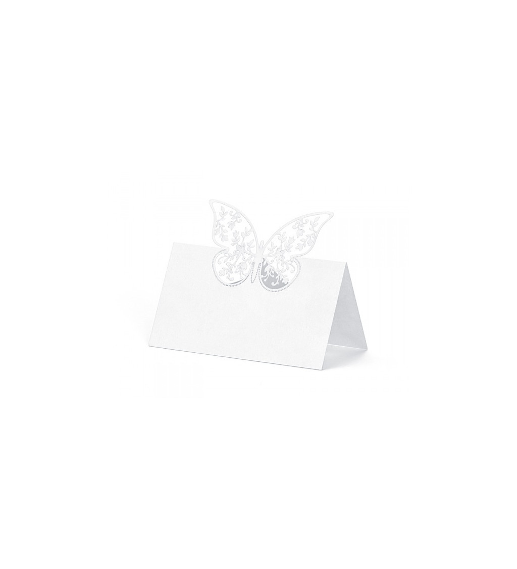 Papírová jmenovka s motýlem