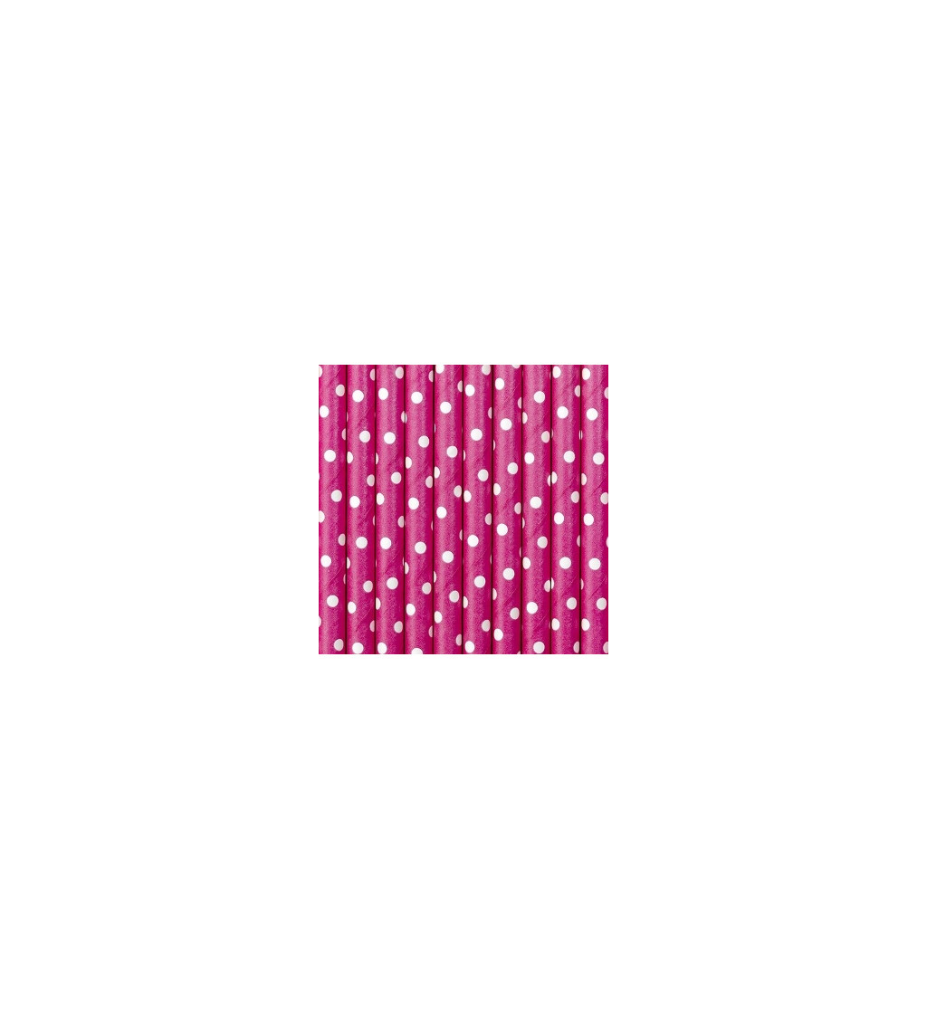 Brčka - tmavě růžová s puntíky