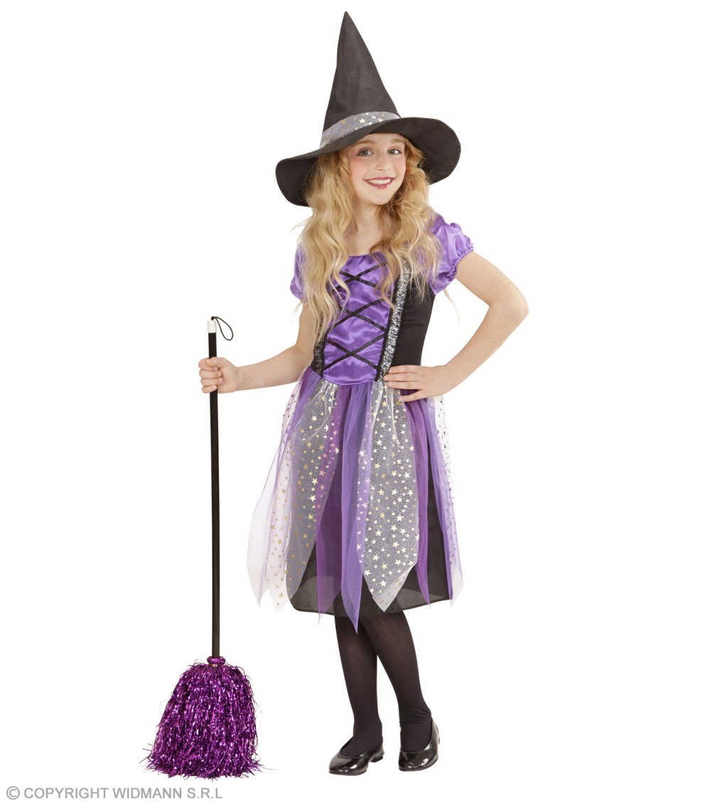 Dětský kostým Malá čarodějnice - fialová