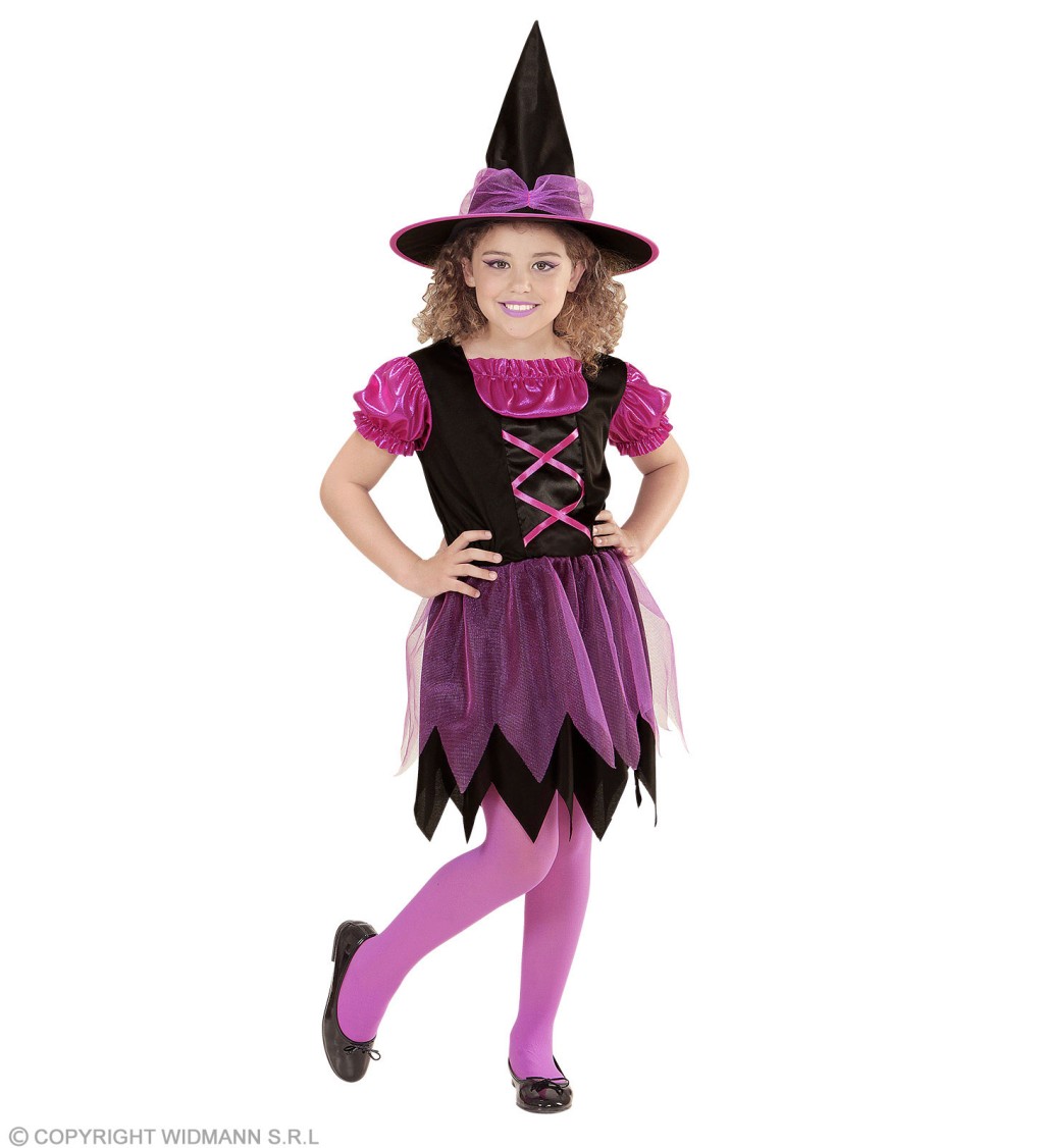 Dětský kostým pro dívky - růžová čarodějnice