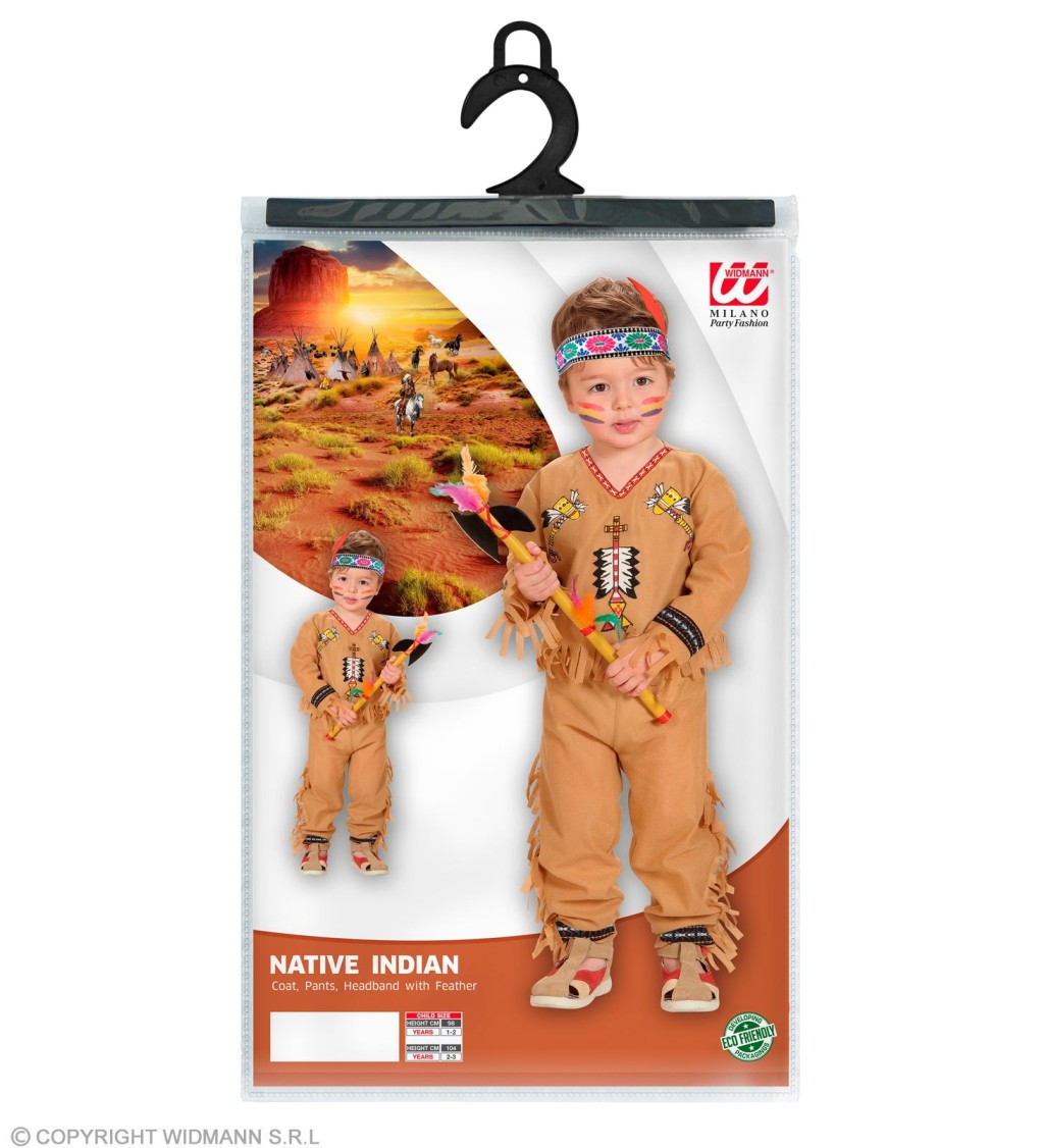 Dětský kostým "Indiánský chlapec - světle hnědý"