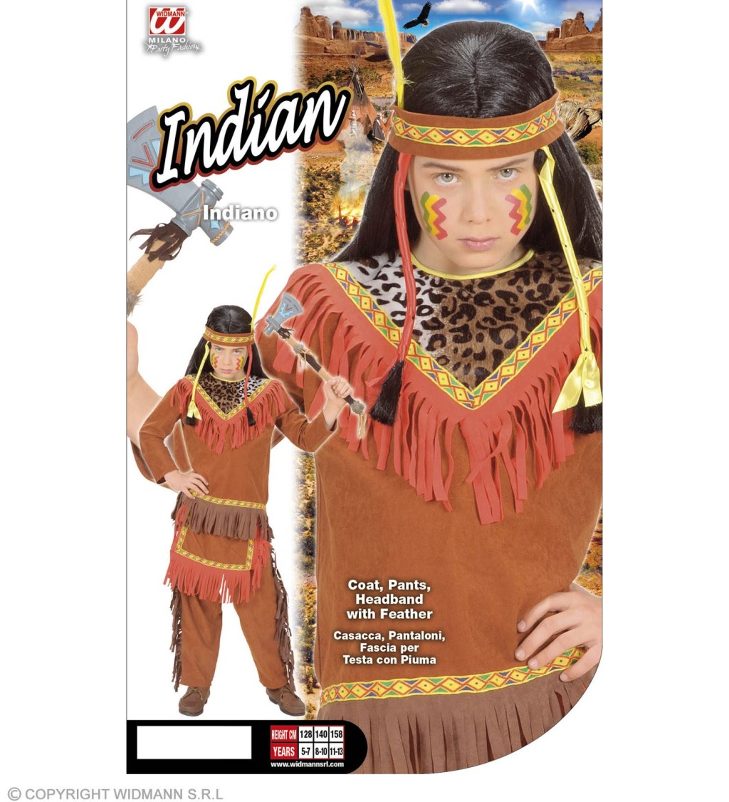 Dětský kostým "Indiánský chlapec - hnědý"