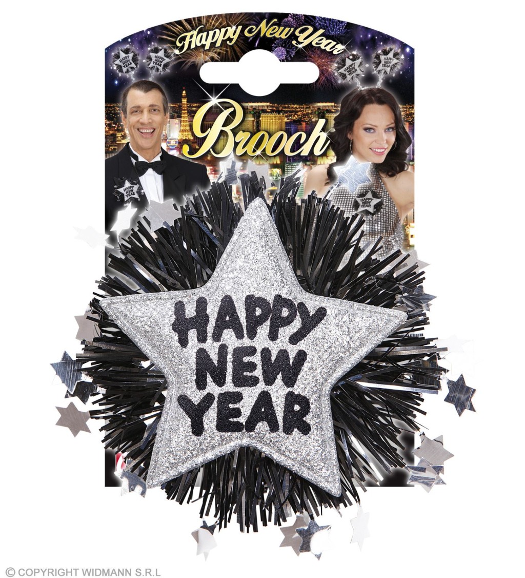 Černá čelenka Happy New Year