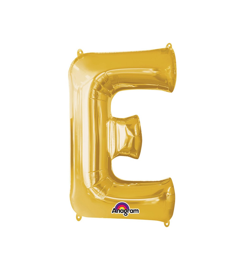 Fóliový balónek písmeno E - zlatý