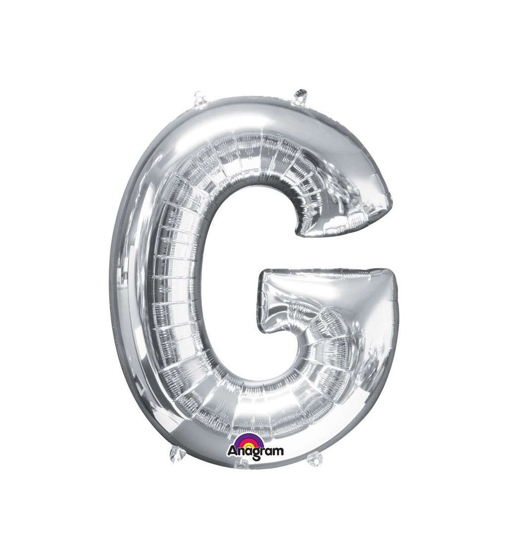Fóliový balónek písmeno G - stříbrný