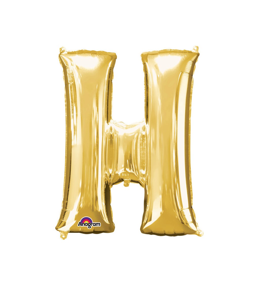 Fóliový balónek písmeno H - zlatý