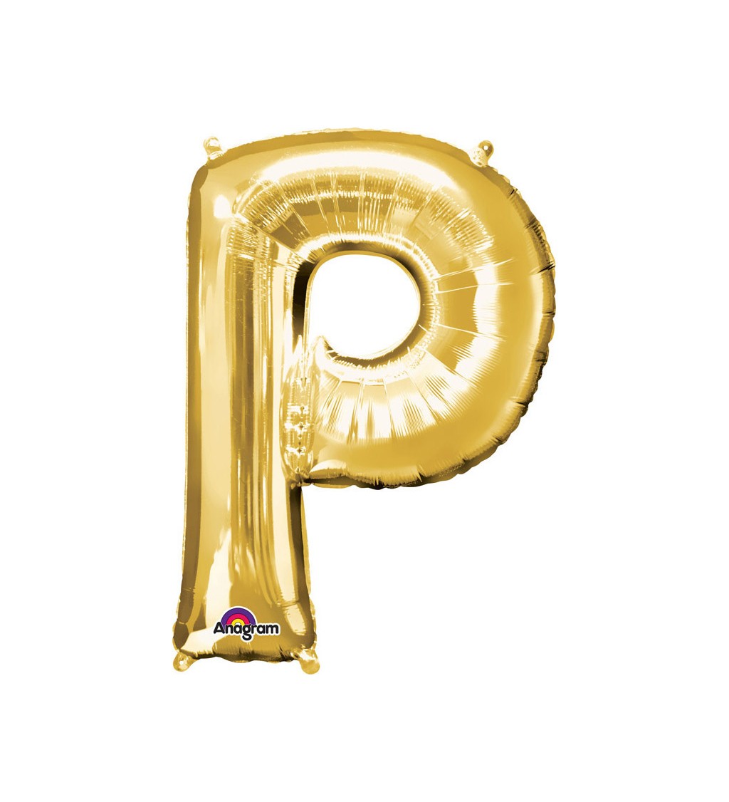 Fóliový balónek písmeno P - zlatý