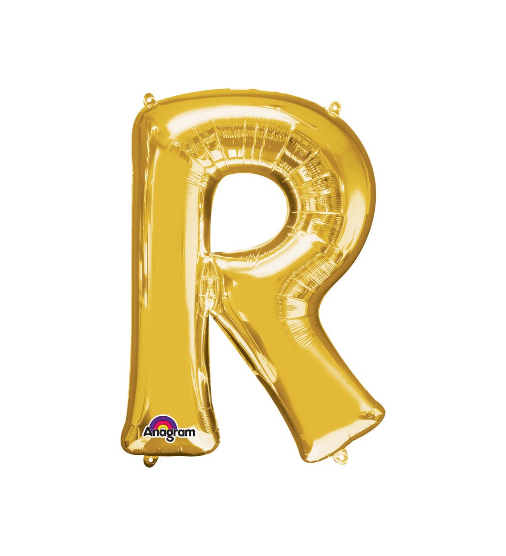 Fóliový balónek písmeno R - zlatý