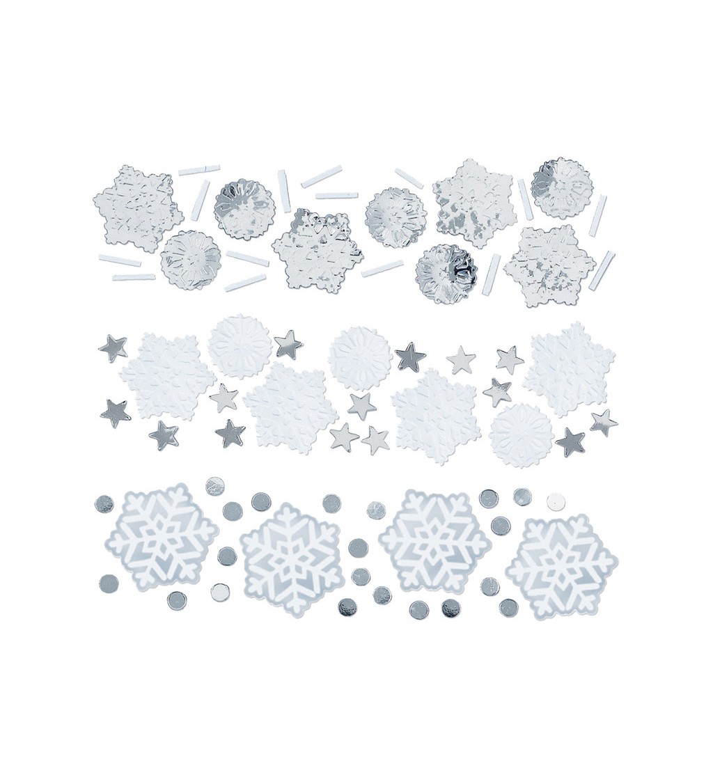 Fóliové konfety - sněhové vločky