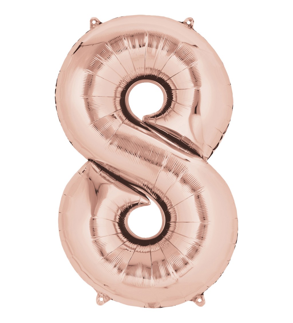 Fóliový balónek 8 - růžovo-zlaté číslo