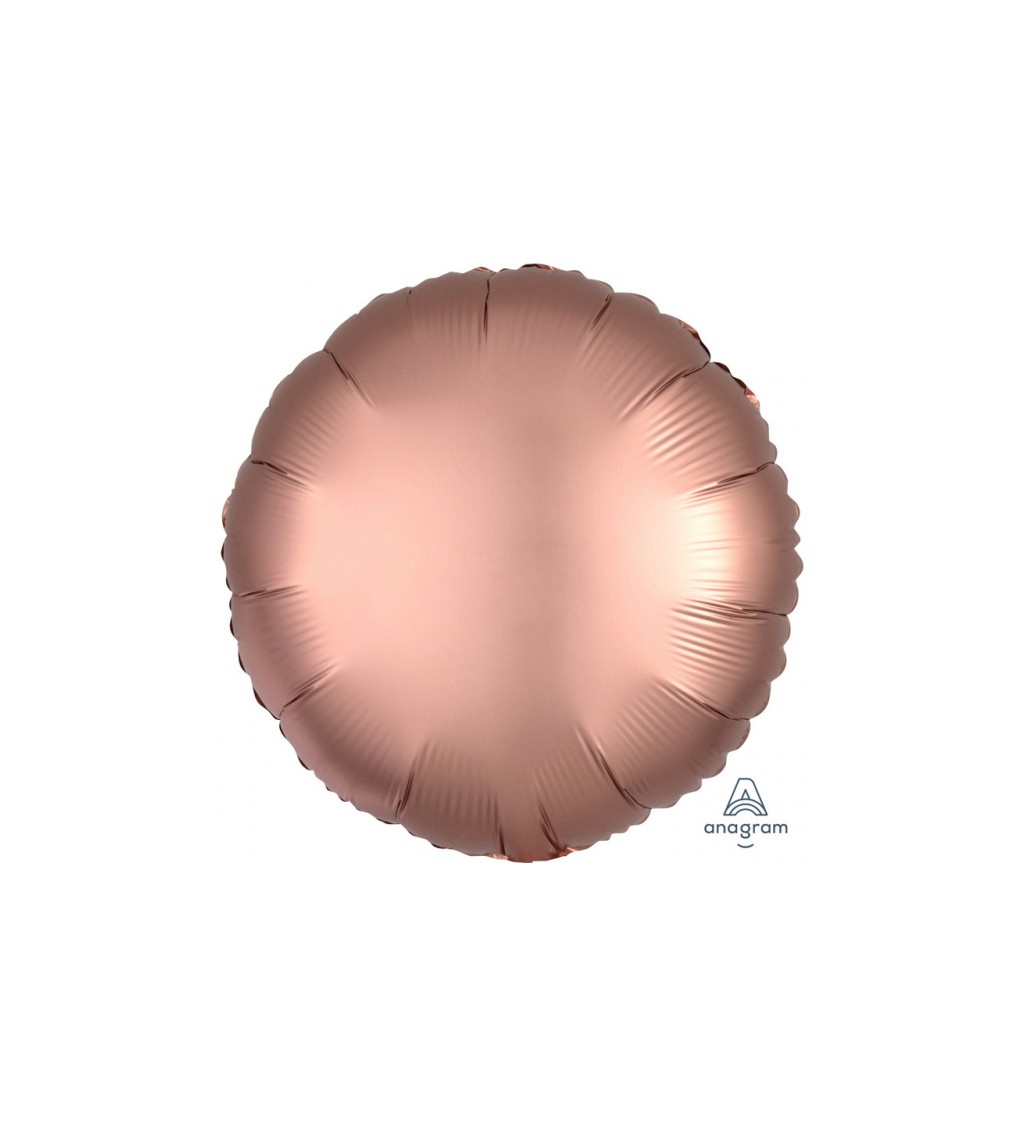 Kulatý fóliový balónek - růžové zlato