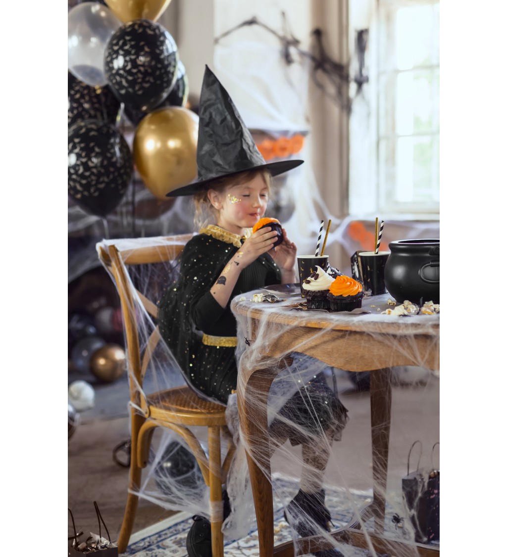 Dětský černý čarodějnický klobouk