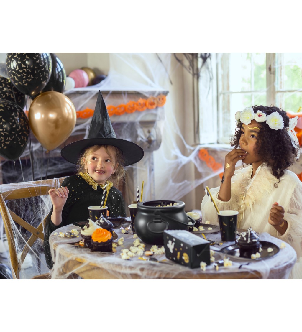 Dětský černý čarodějnický klobouk