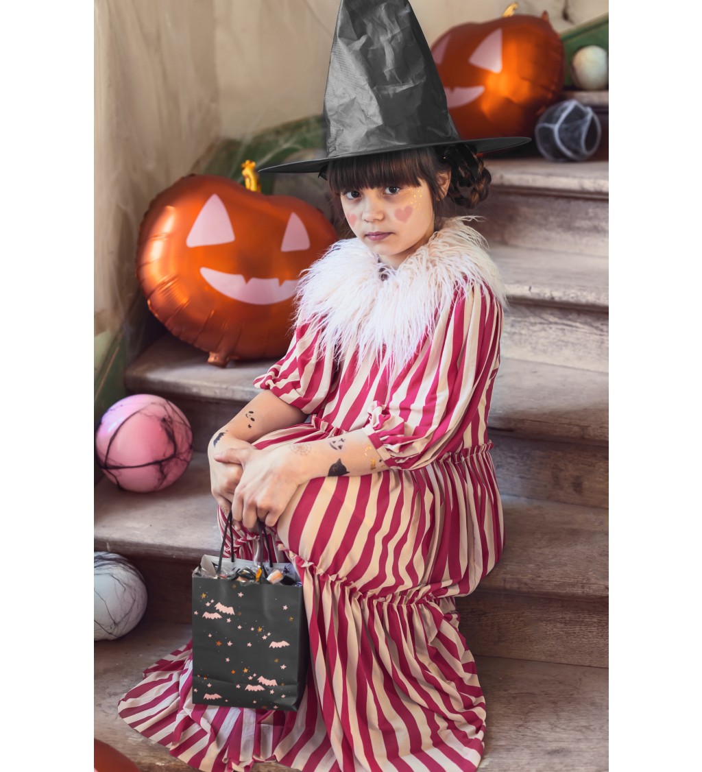 Dětský černý čarodějnický klobouk