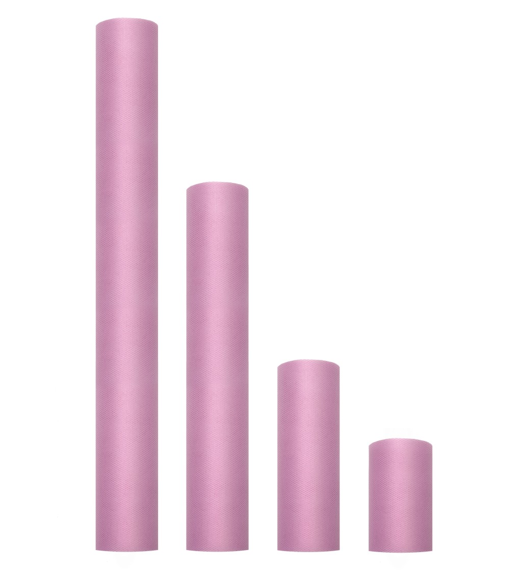 Pudrově růžový dekorativní tyl