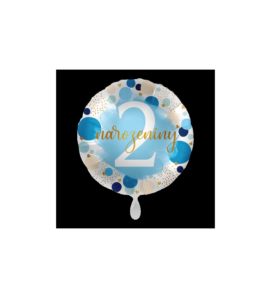 Balónek 2. narozeniny modrý fóliový
