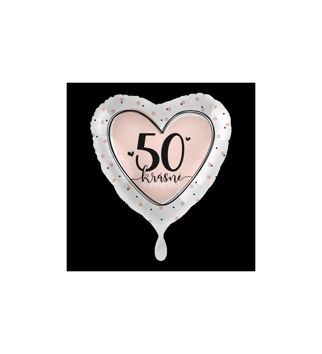 Růžový balónek - Krásné narozeniny 50