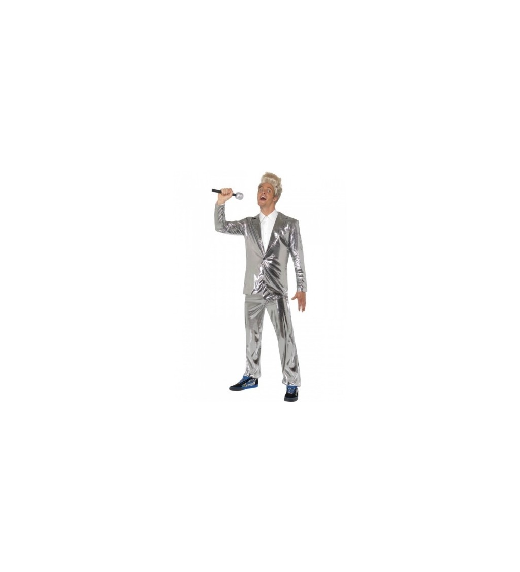 Kostým Pro muže - Disco stříbrné sako