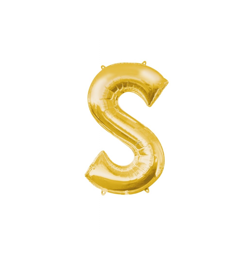 Balónek S - zlatý