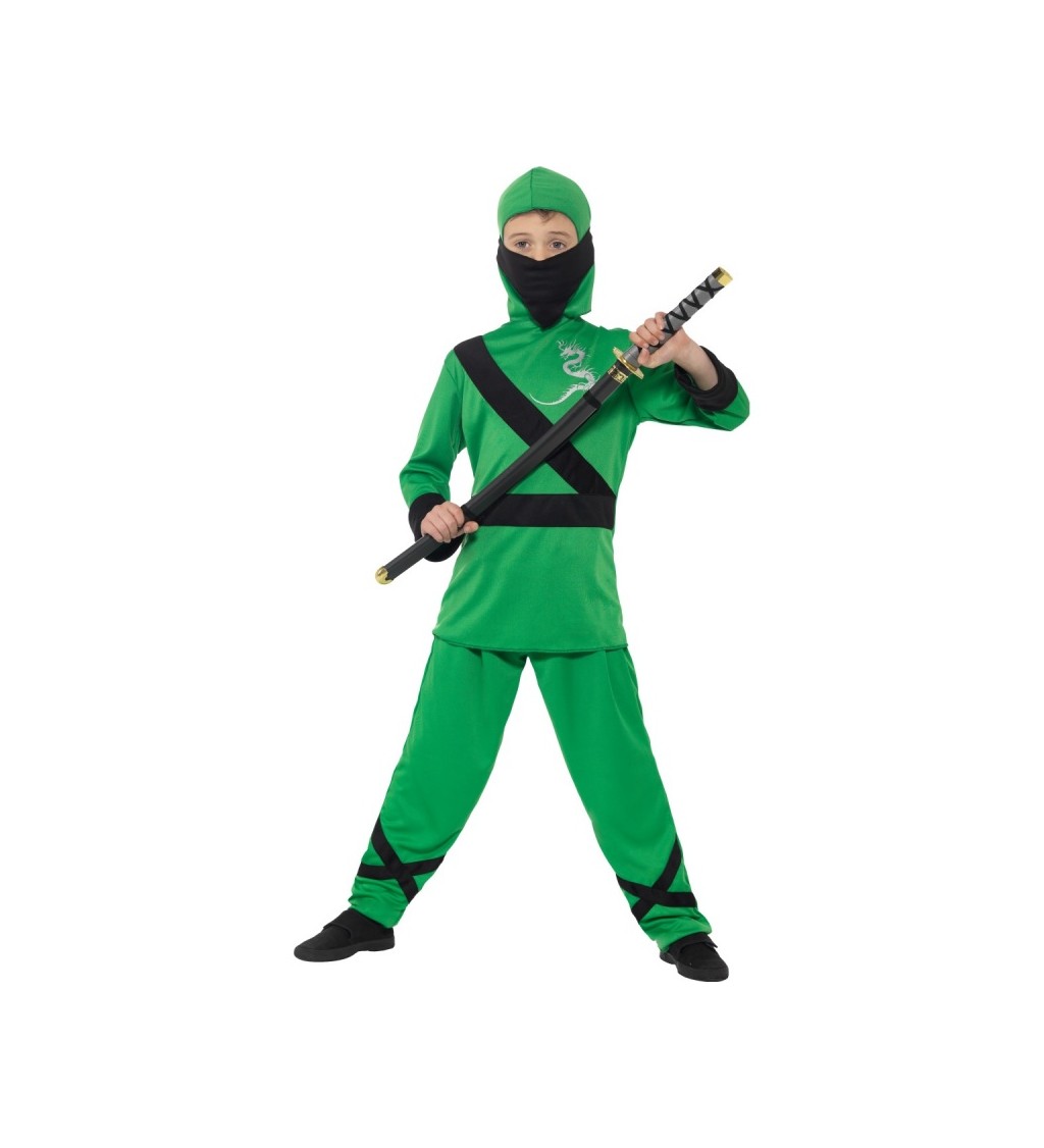 Dětský Ninja kostým - zelený
