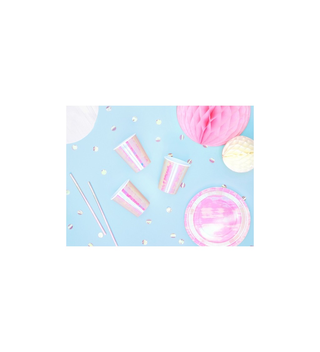 Duhově perleťové talířky