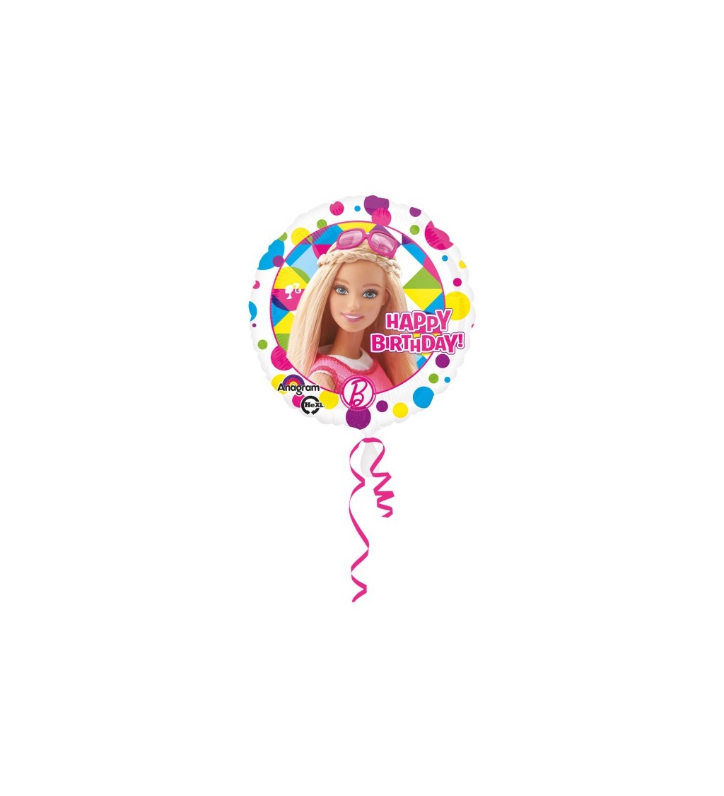 Fóliový balónek Barbie - Happy Birthday