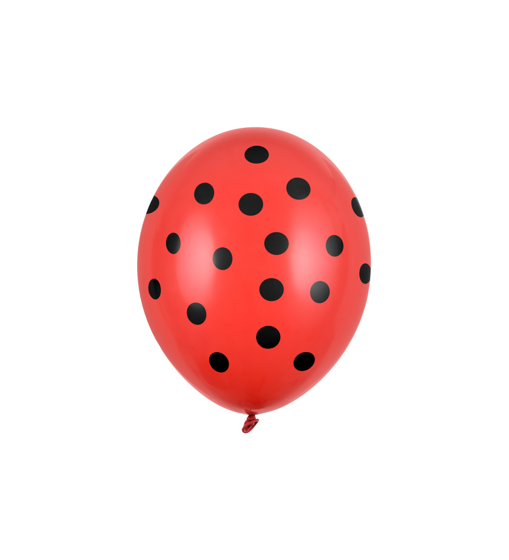 Balónky latexové - červené s puntíky