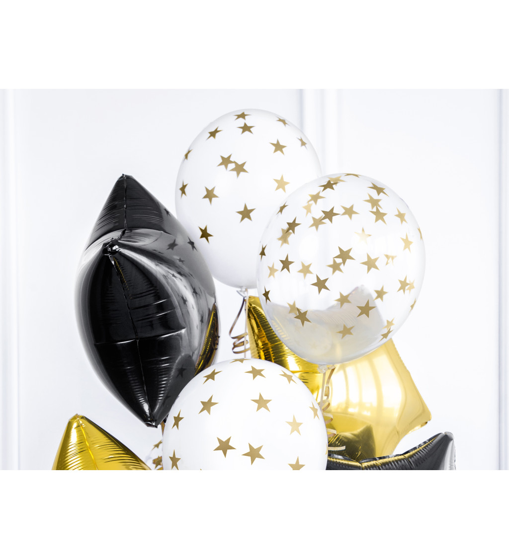 Balónky se zlatými hvězdičkami- 50 ks