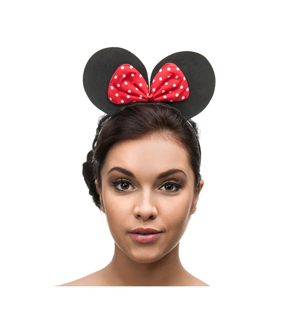 Uši s mašlí - myška Minnie