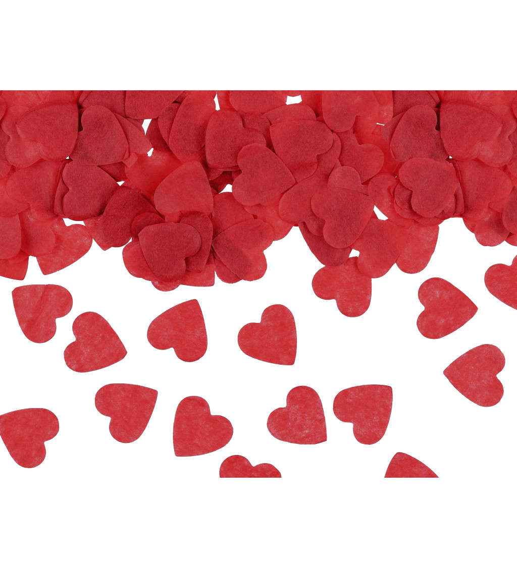 Červené konfety - srdce