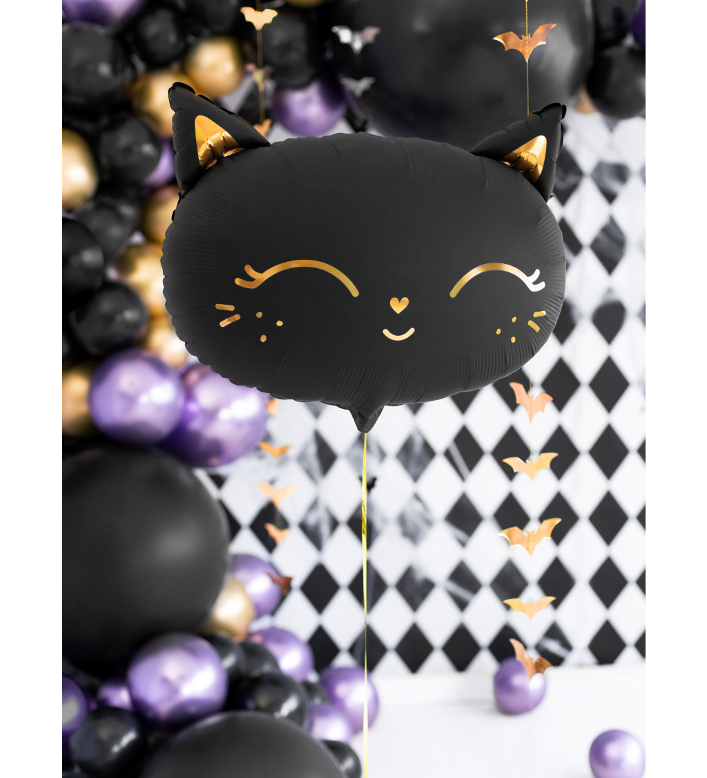 Foliový balonek - černá kočka