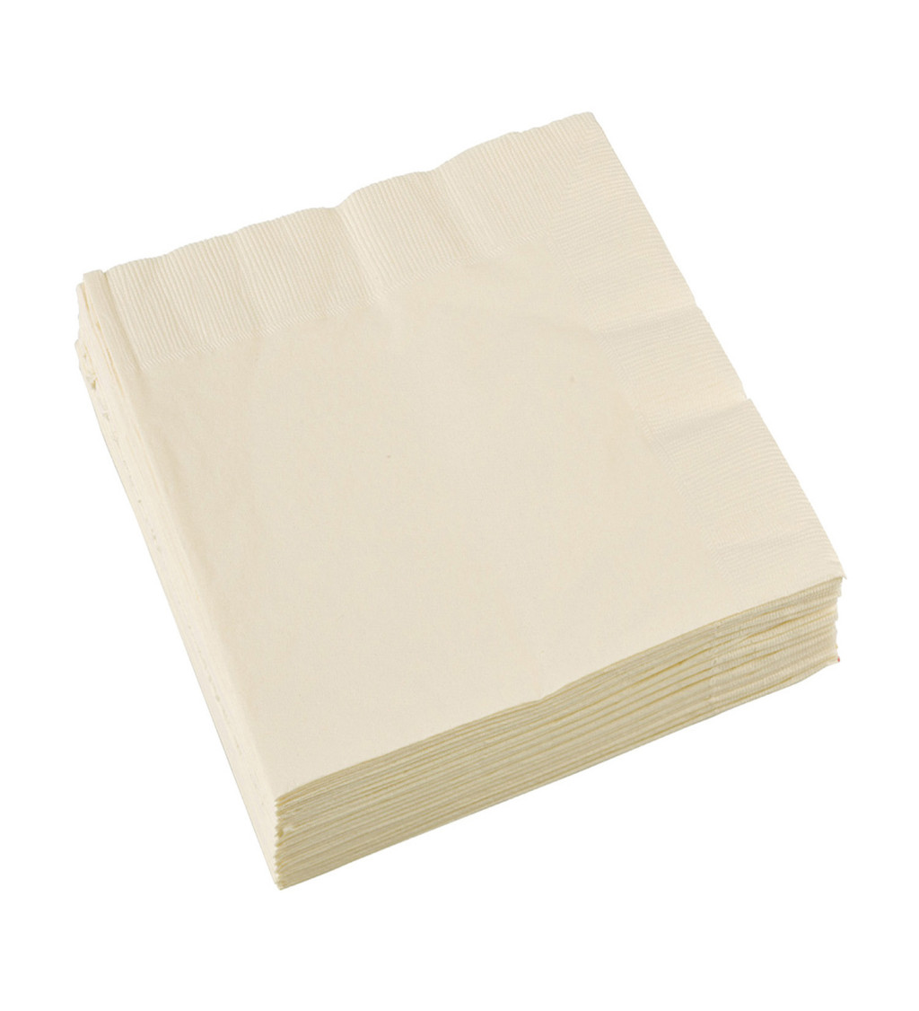 Papírové ubrousky - krémové