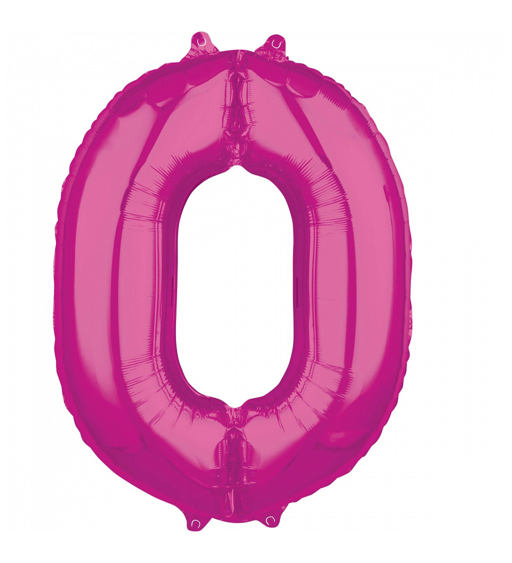 Růžový fóliový balónek - číslo 0