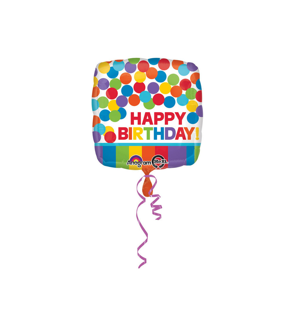 Hranatý balónek - Happy Birthday