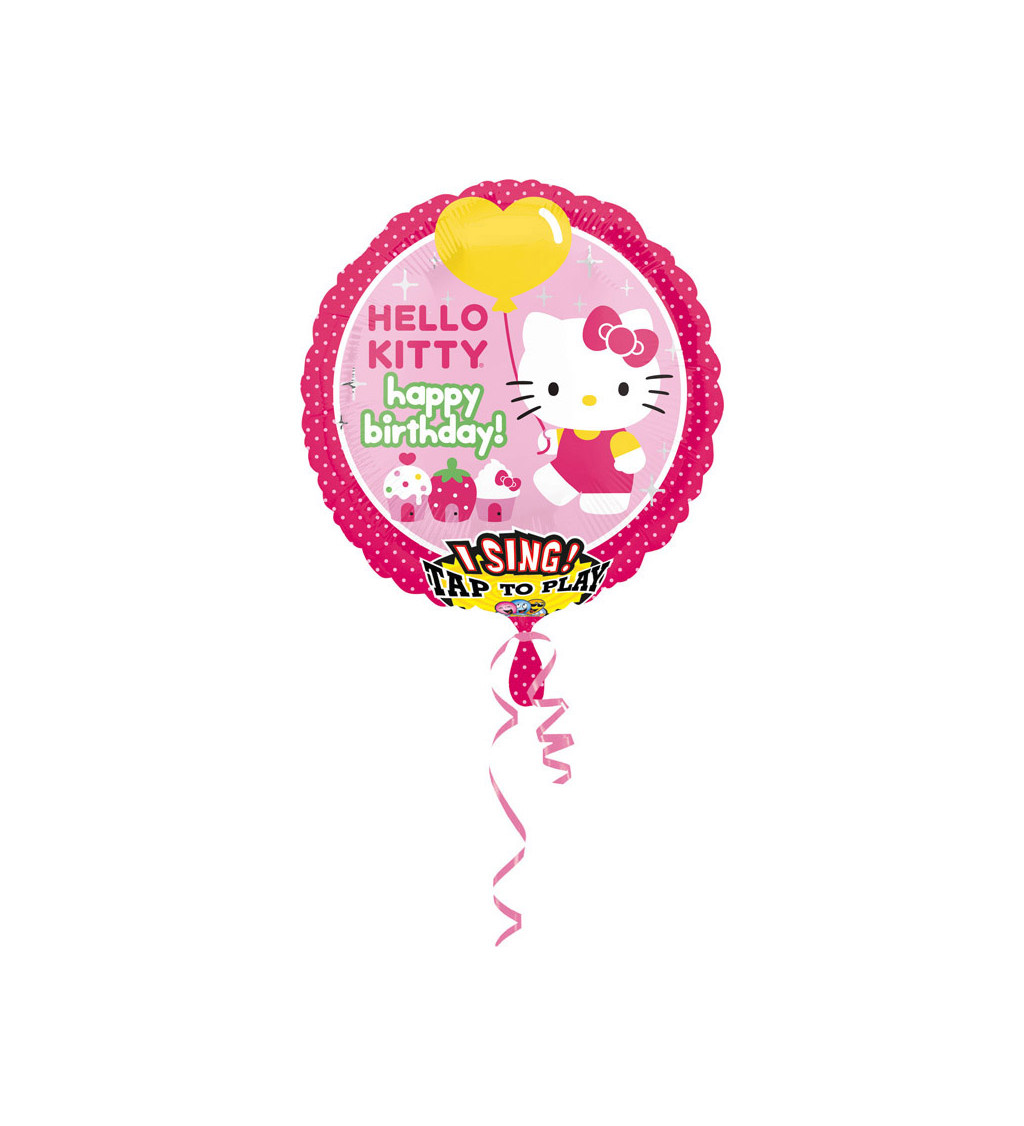 Zpívající balón s motivem Hello Kitty