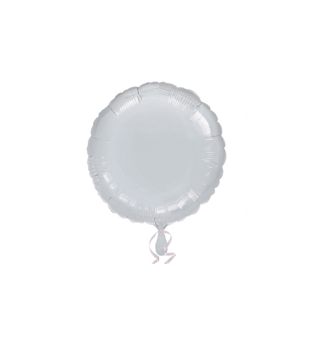 Fóliový balón kolečko - stříbrné