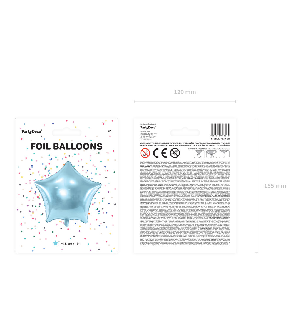 Fóliový balónek - modrá hvězda
