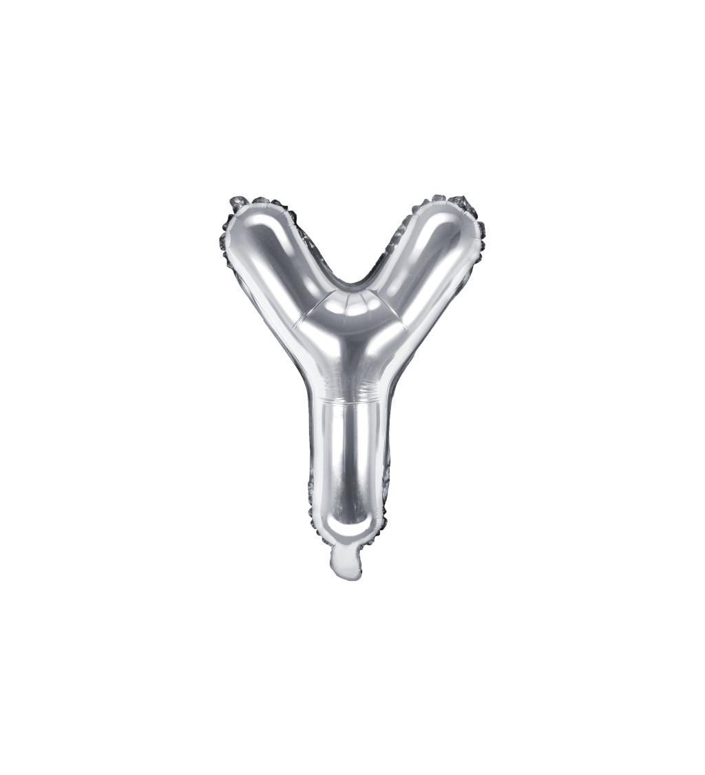 Stříbrný fóliový balónek - písmeno Y