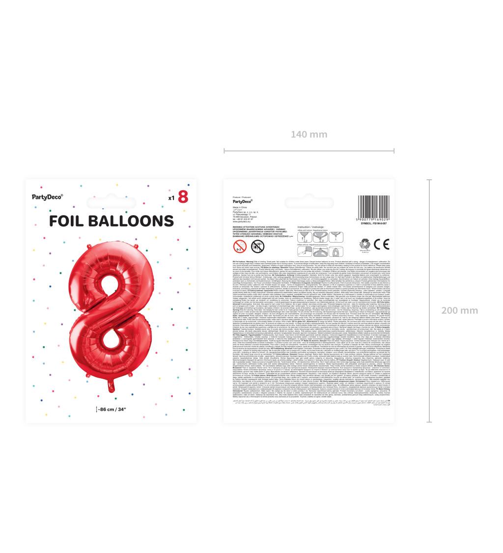 Balónek - červená 8