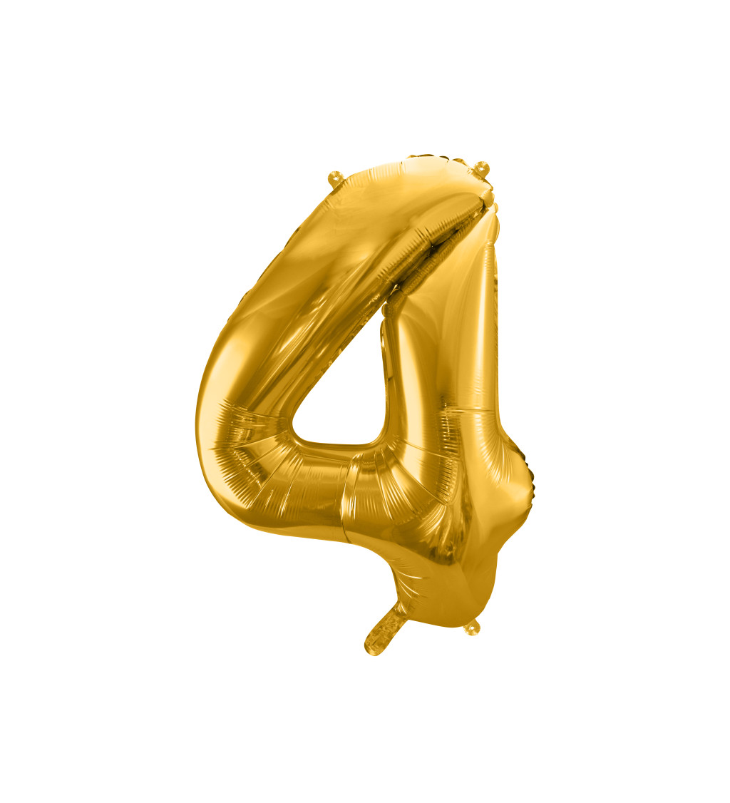 Fóliový balónek 4 - zlatý