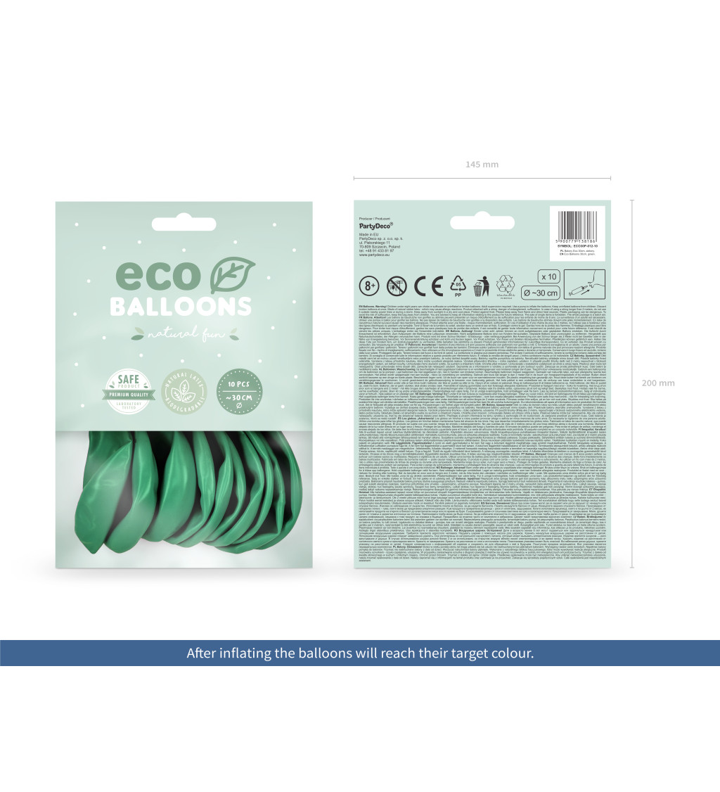 ECO balónky - pastelové, zelené